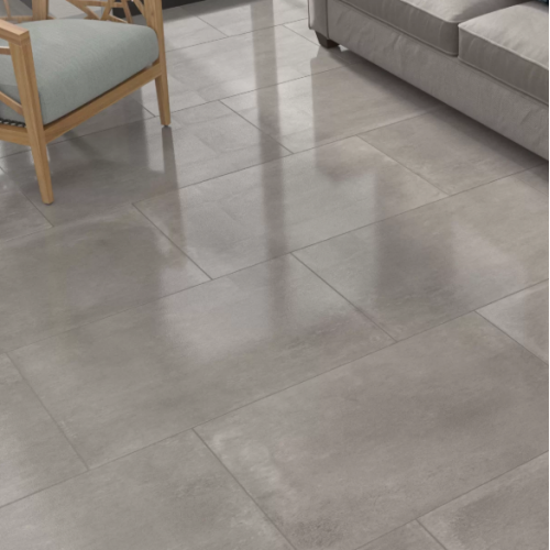 Semi Polished Lime Grey Porcelain Tile 